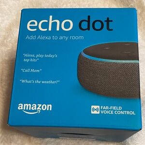 New Amazon  Black Echo Dot with Far-Field Voice Control